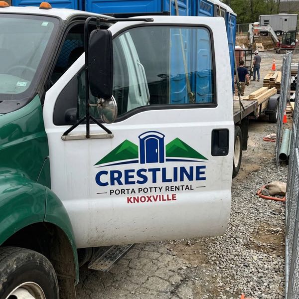 Crestline Porta Potty Rental Knoxville delivery truck